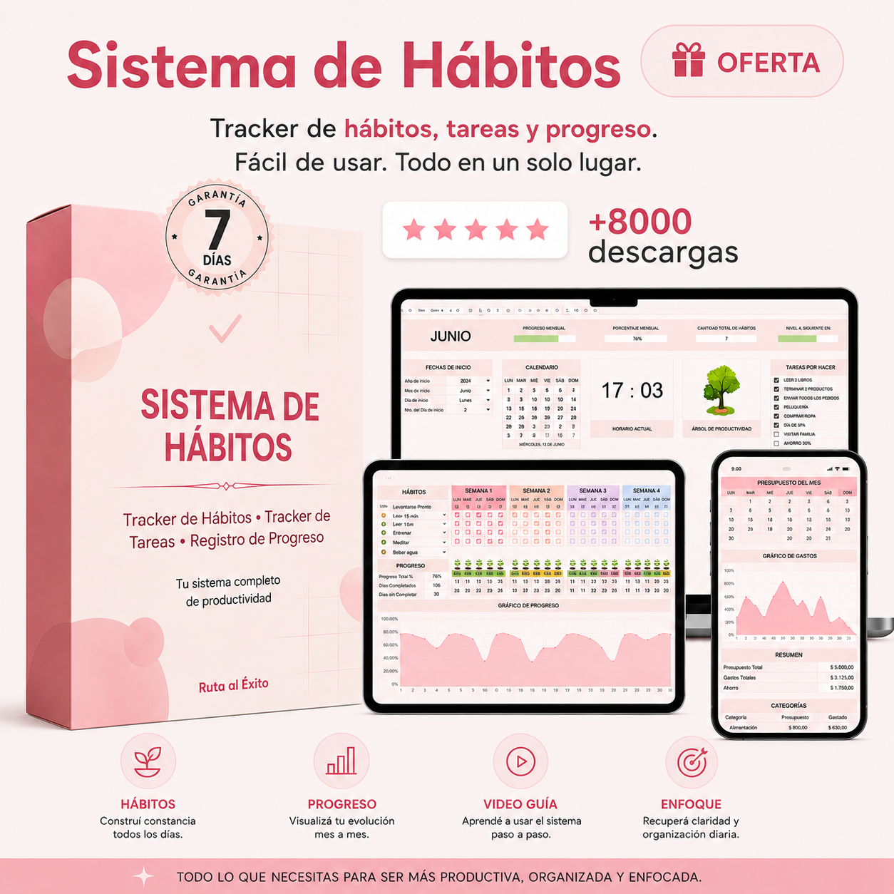 👑 Tracker de Hábitos Digital: Video Guía + Plantilla