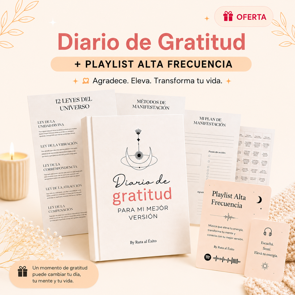 ✍🏼✨Diario de Gratitud + Playlist Alta Frecuencia